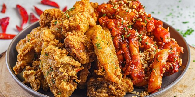 Half & Half Fried Chicken Entree
