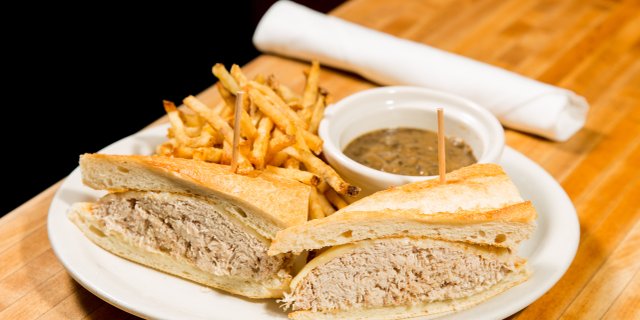 Spit Roasted Turkey Dip Sandwich