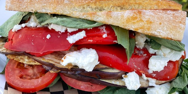 Eggplant & Goat Cheese Sandwich