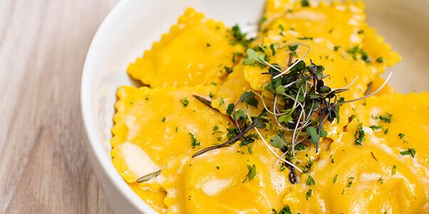 Butternut Squash Ravioli w/ Rosemary Cream Sauce