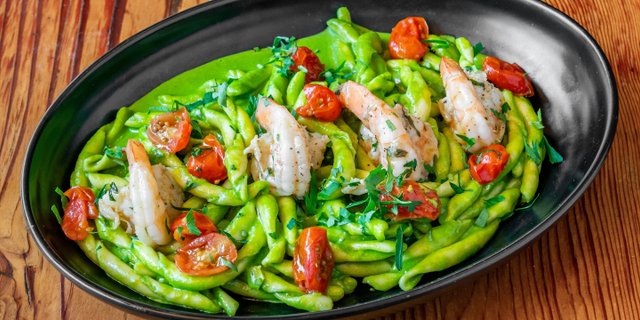 Trofie al Pesto Gamberi