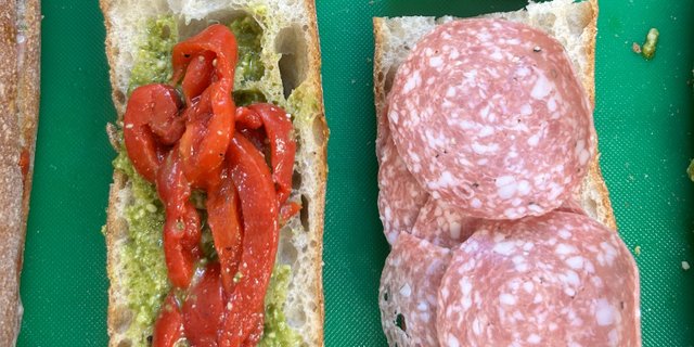 Pesto & Salami Sandwich