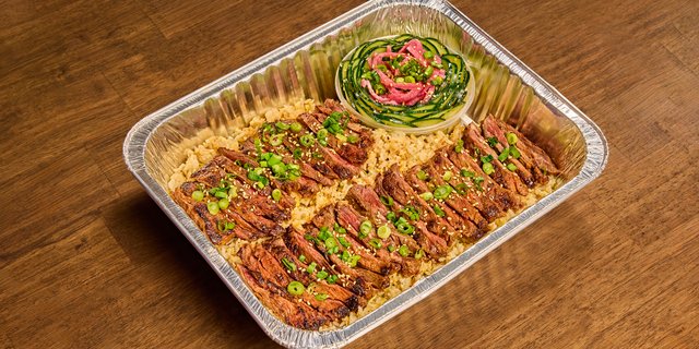 Korean Skirt Steak w/ Garlic Fries Rice