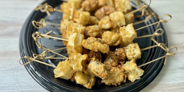 Mini Chicken & Waffles Drizzled w/ Honey & Rosemary