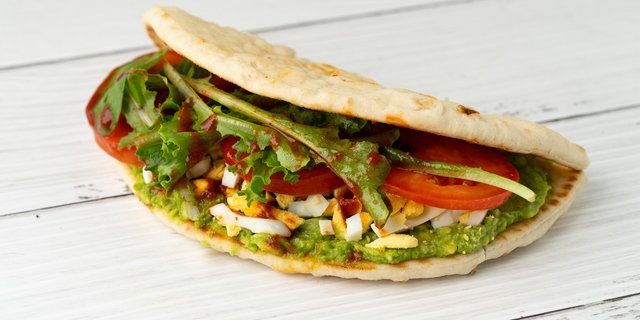 Avo Egg Salad Flatbread Sandwich