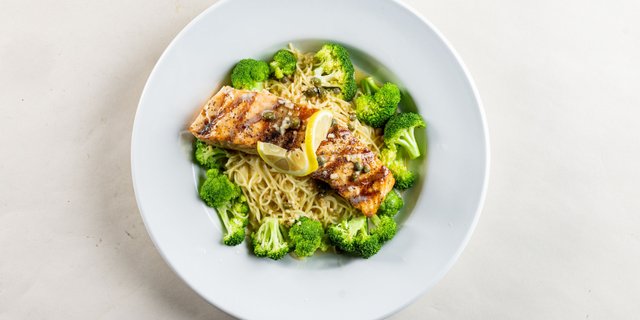 Grilled Salmon & Angel Hair Pasta