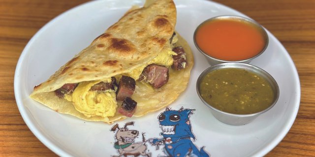 Smoked Brisket Breakfast Taco
