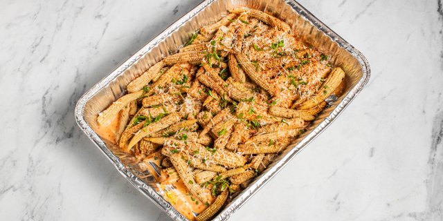 Charcoaled Baby Corn Tray