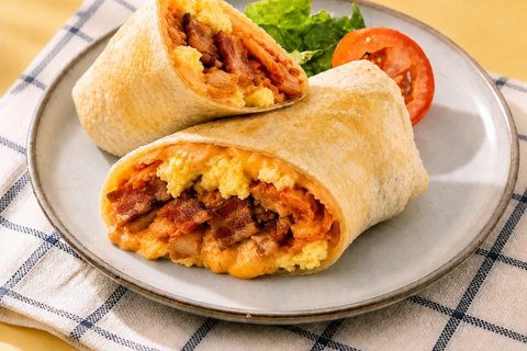 Bacon Kimchi Breakfast Burrito