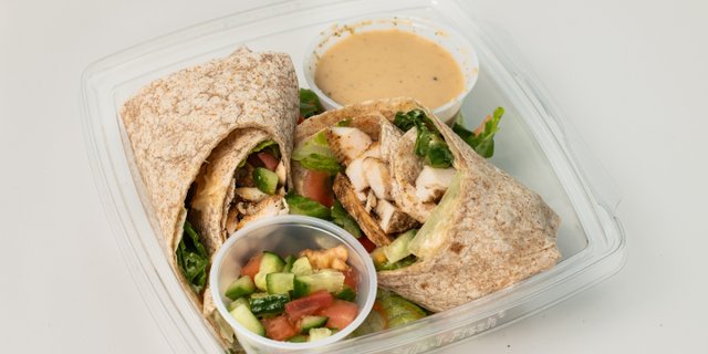 Mediterranean Chicken Hummus Wrap
