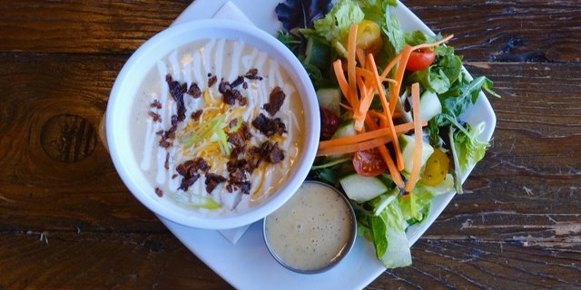 Cup Loaded Potato Soup & Side Garden Salad