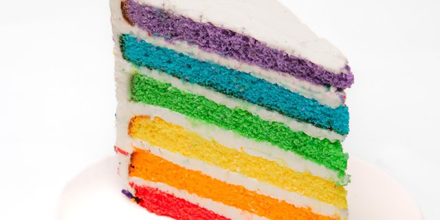 Rainbow Cake Slice
