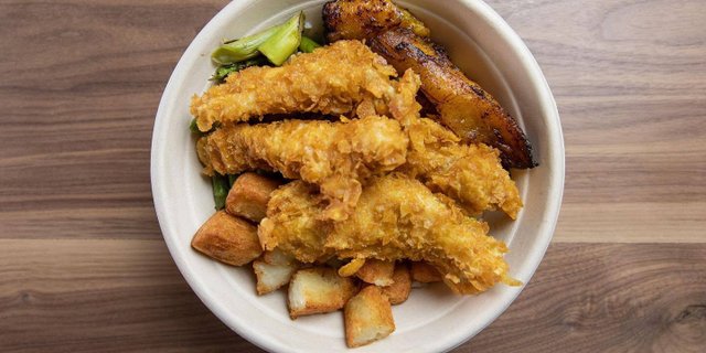 Fried Chicken & Coconut Rice Bowl