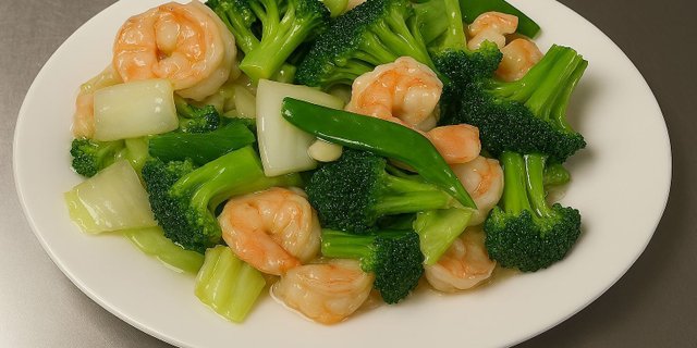 Individual Shrimp w/ Assorted Greens
