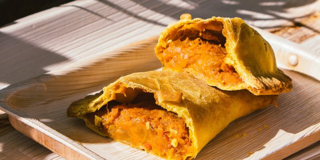 Curried Yam & Mango Patty w/ Coconut