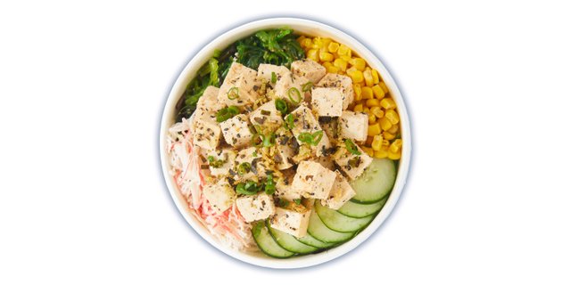 Vegan Seasoned Tofu Poke Bowl (No Crab)