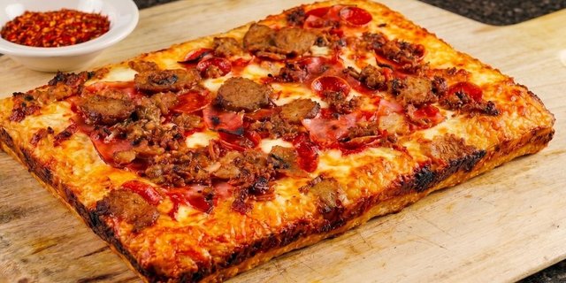 Detroit Style Motown Meat Lovers Pizza