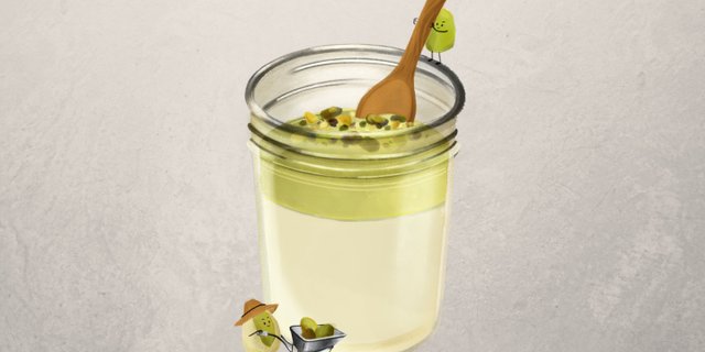 Pistachio Oolong Pudding