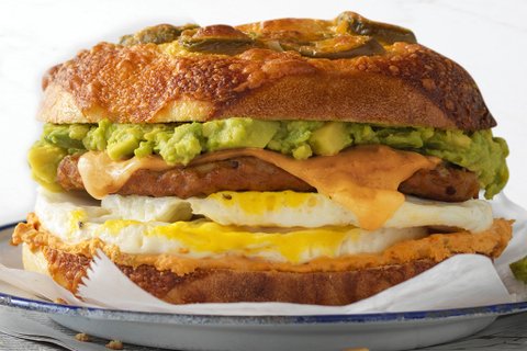 Individual Chorizo Avocado Sunrise Egg Sandwich Meal