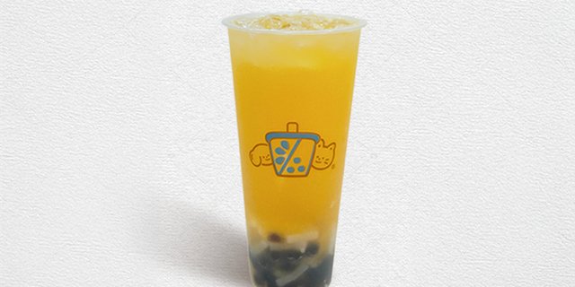 Lemon Passion Fruit Green Tea W/ Brown Sugar Boba & Coconut Jelly