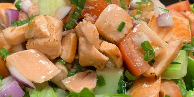 Pan-Seared Salmon Poke Bowl