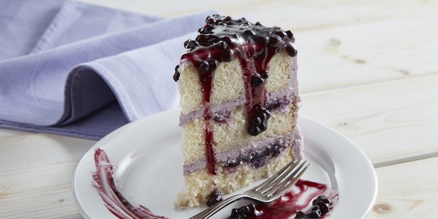 Lemon Blueberry Cake Slice