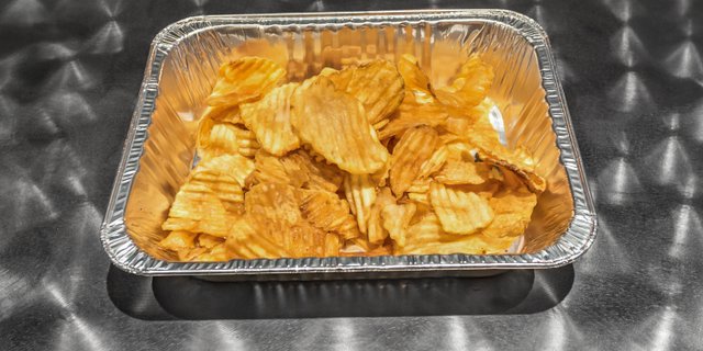 Tray of Fresh Potato Chips