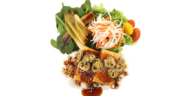 Gluten-Free Teri Glaze Tofu Plate