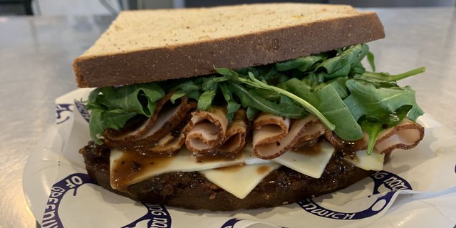 Turkey, Cheddar, Chutney, Arugula, & Balsamic Sandwich