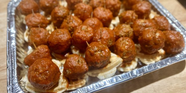 Mini Meatball Marinara & Garlic Knot Waffle Bites