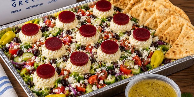 Greek Salad w/ Dressing & Half Pita