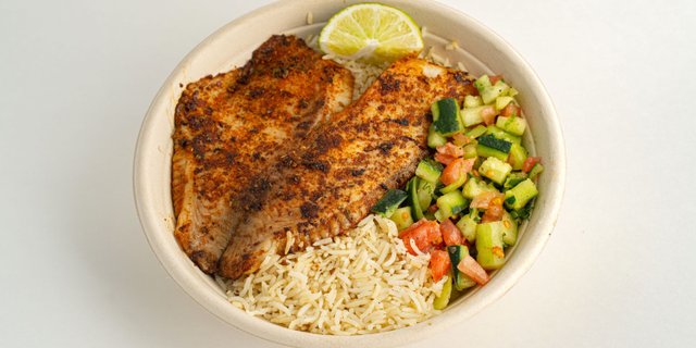 Grilled Fish Rice Platter