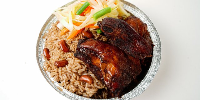 Brown Stew Chicken Dinner