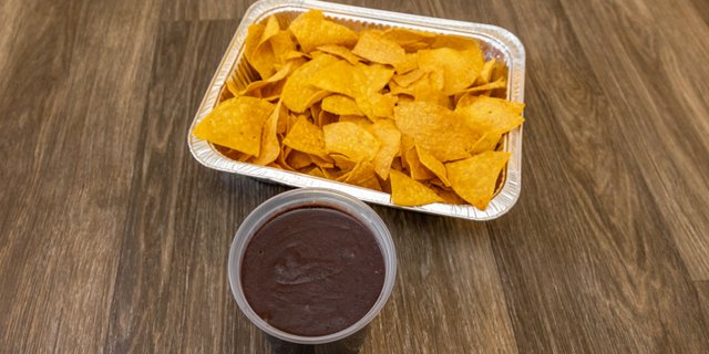 Chips & Black Bean Dip Tray