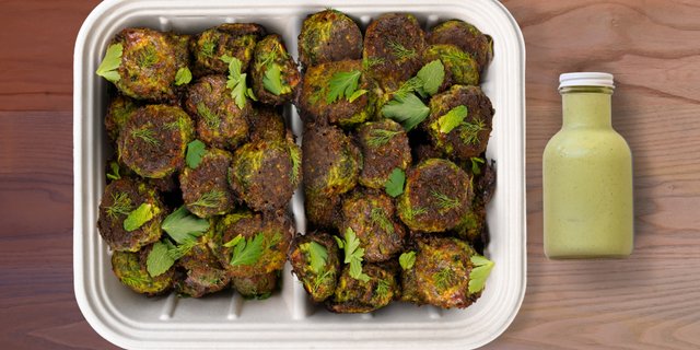 Spinach Feta Fritter Platter