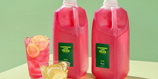 NEW Raspberry Yuzu Fresca - Reduced Sugar* - Naturally Flavored - Two Half Gallons