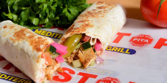 Chicken Shawarma Saj Wrap