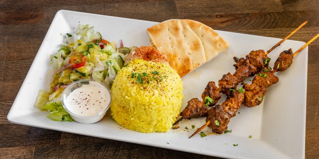 Grilled Beef Kebab Plate