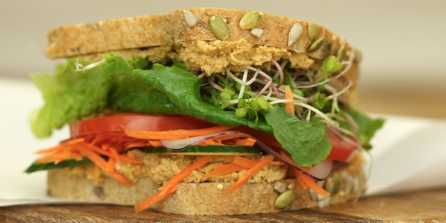 Veggie Three Seed Hummus Sandwich