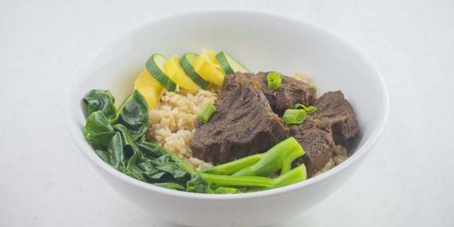 Braised Beef Over Rice Bowl