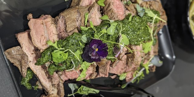 Grilled Flank Steak W/ Chimichurri Sauce