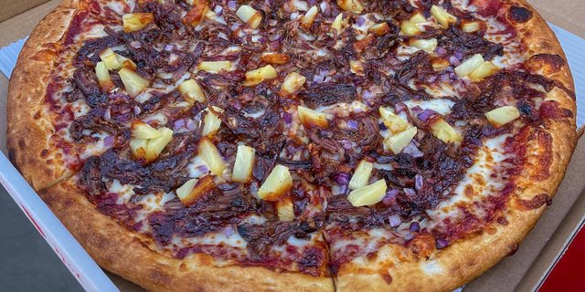 Spicy Hawaiian Brisket Pizza