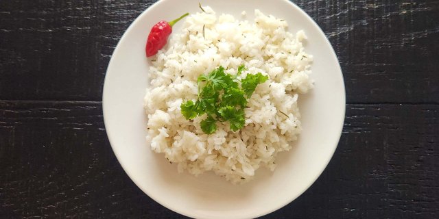 White Rice Tray