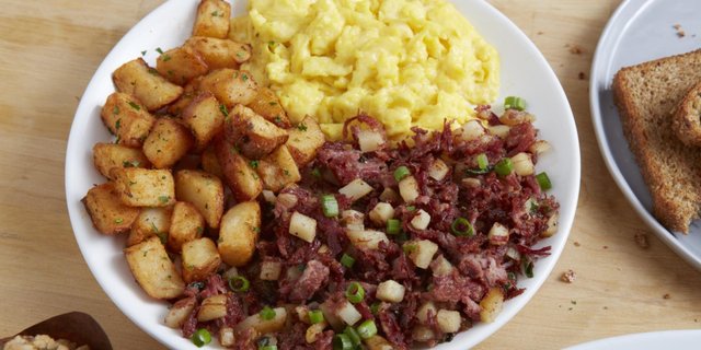 Corned Beef Brisket Hash & Eggs