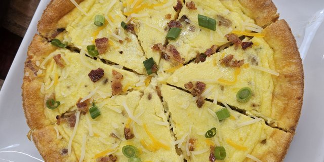 Peppers, Onions, Bacon & Cheese Quiche