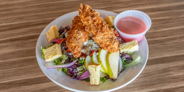 Almond Crusted Chicken Strip Salad
