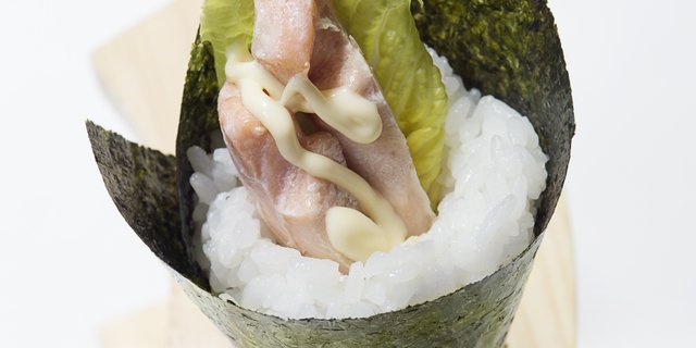 Grilled Salmon Toro Handrolls