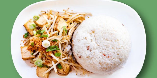 Bean Sprout Stir-Fry & Rice With Pork Meatball (Individual)