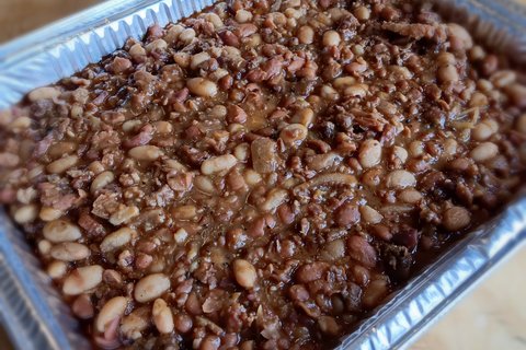 Smoked Pit Beans w/ Bacon & Salt Pork