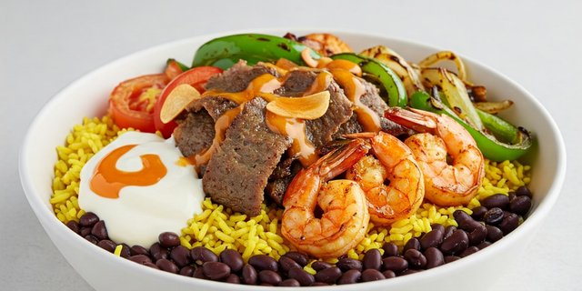 Gyro & Shrimp Over Rice